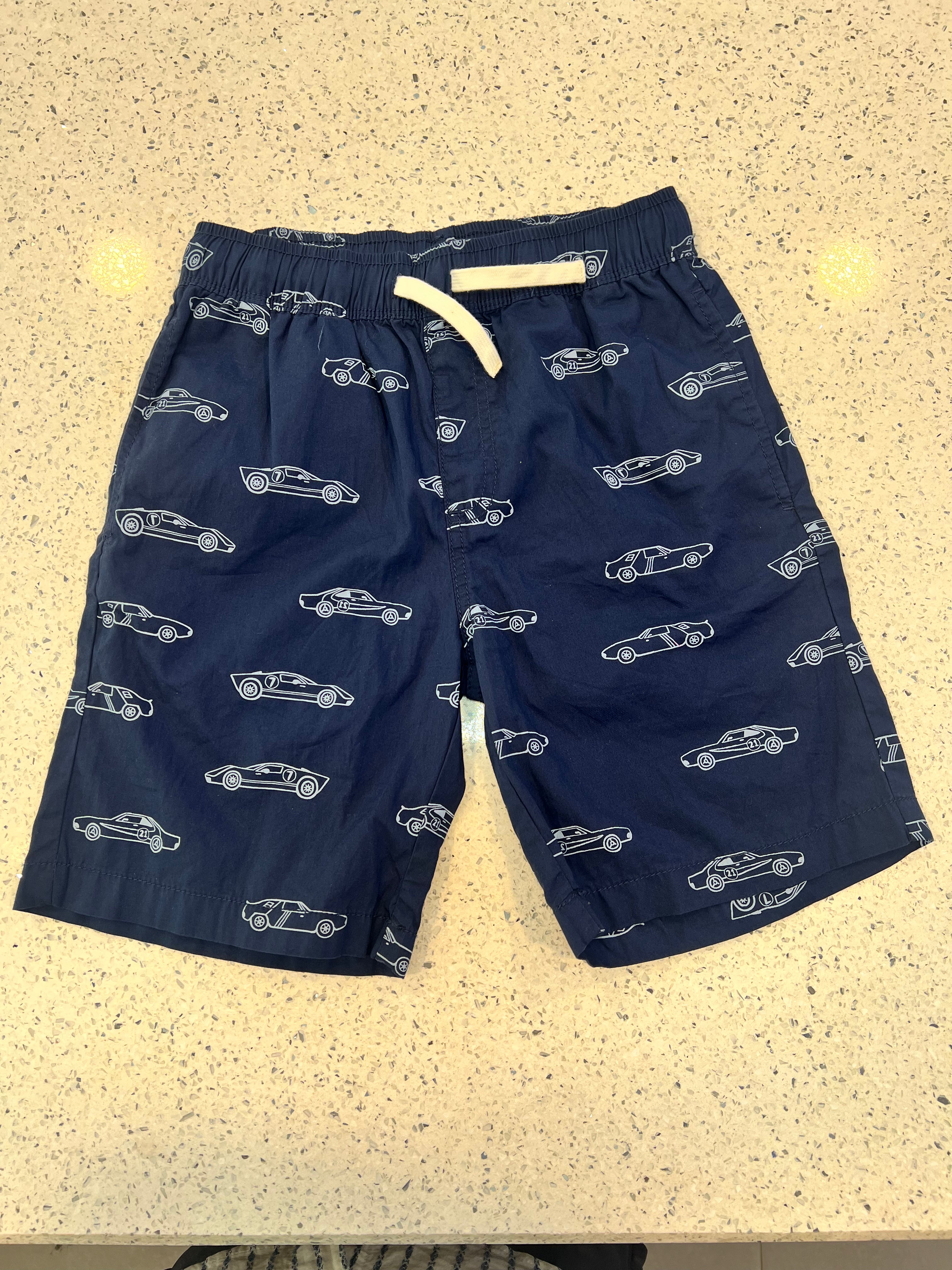 Premium Boys Casual Shorts Navy with White Car-C431