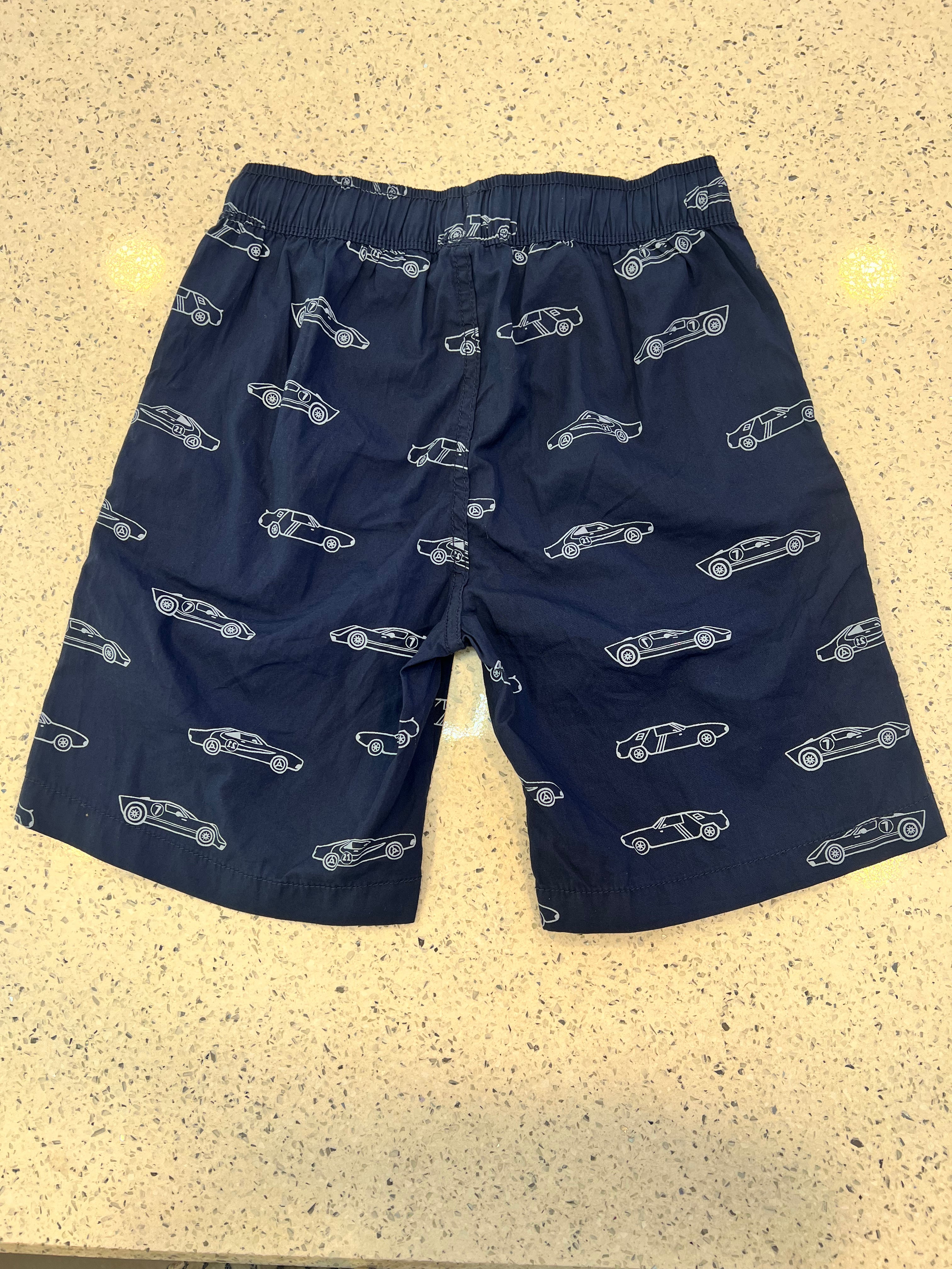 Premium Boys Casual Shorts Navy with White Car-C431