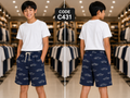 Premium Boys Casual Shorts Navy with White Car-C431