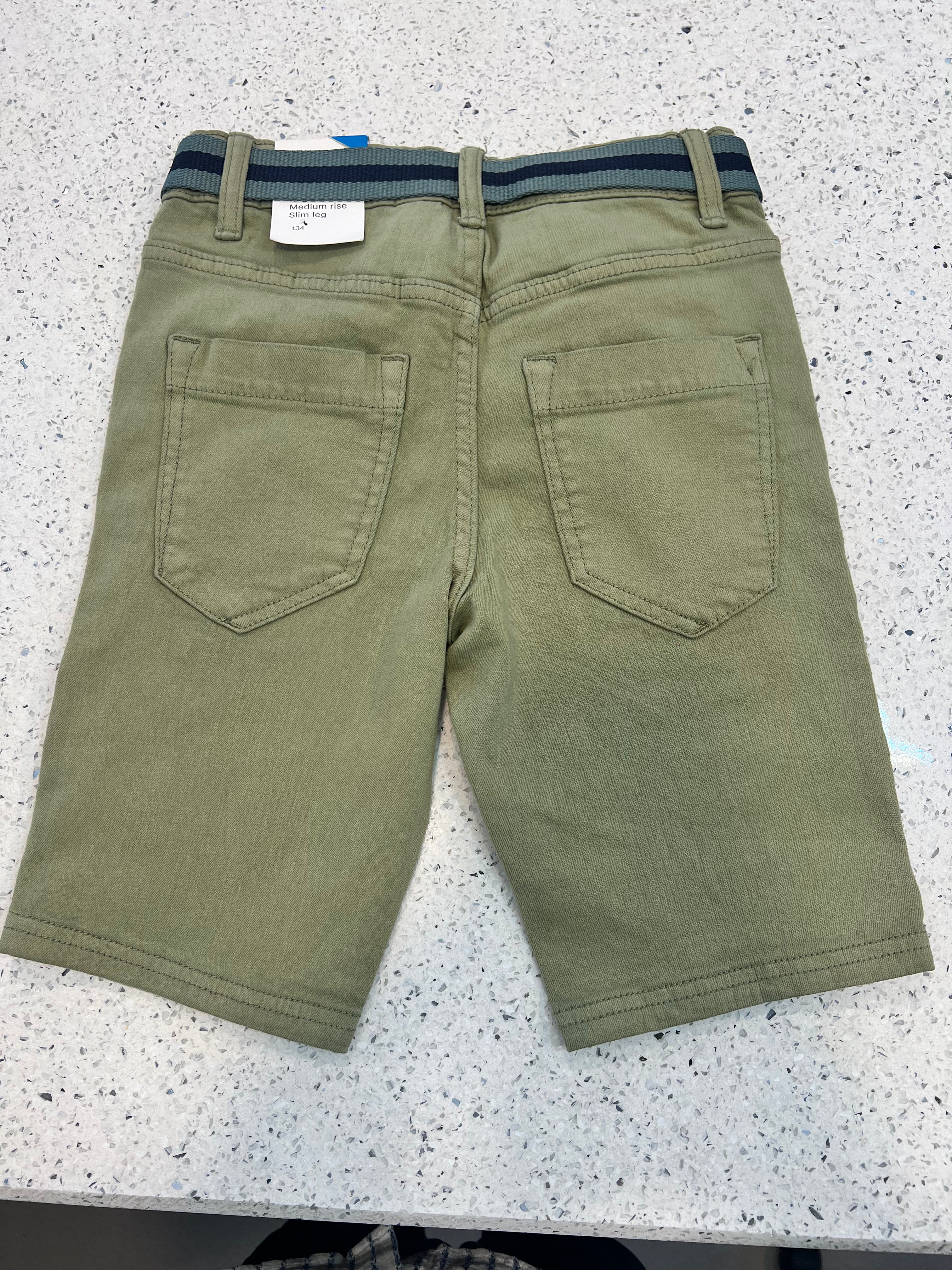 Premium Boys Casual Shorts Sage Green-C432