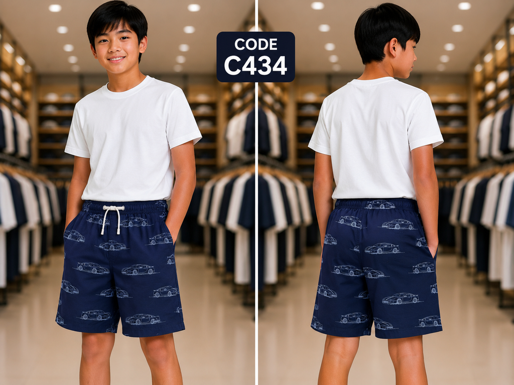 Premium Boys Casual Shorts Deep Navy Blue-C434