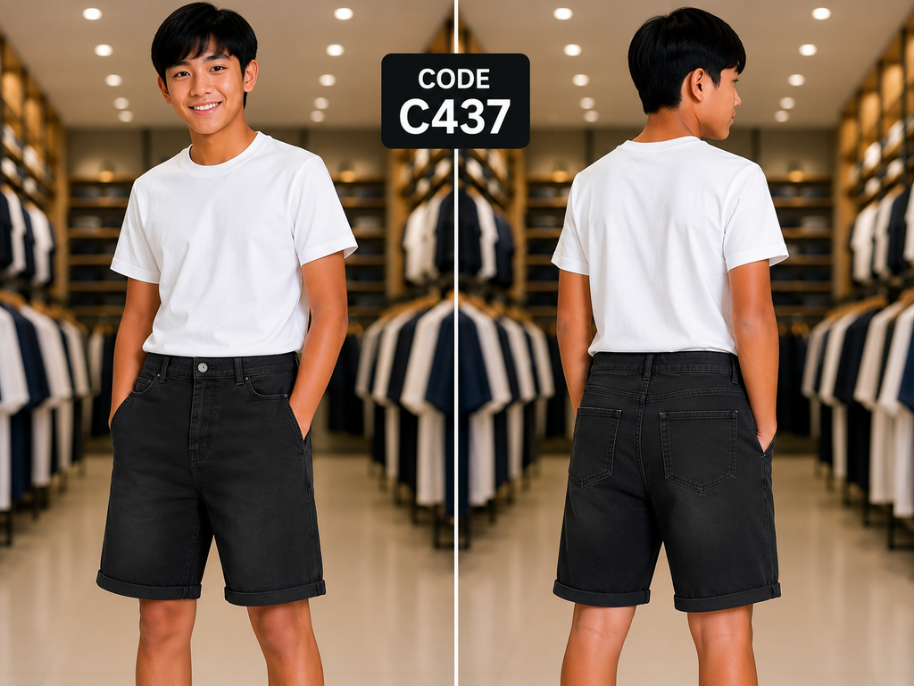 Premium Boys Casual Shorts Black-C437