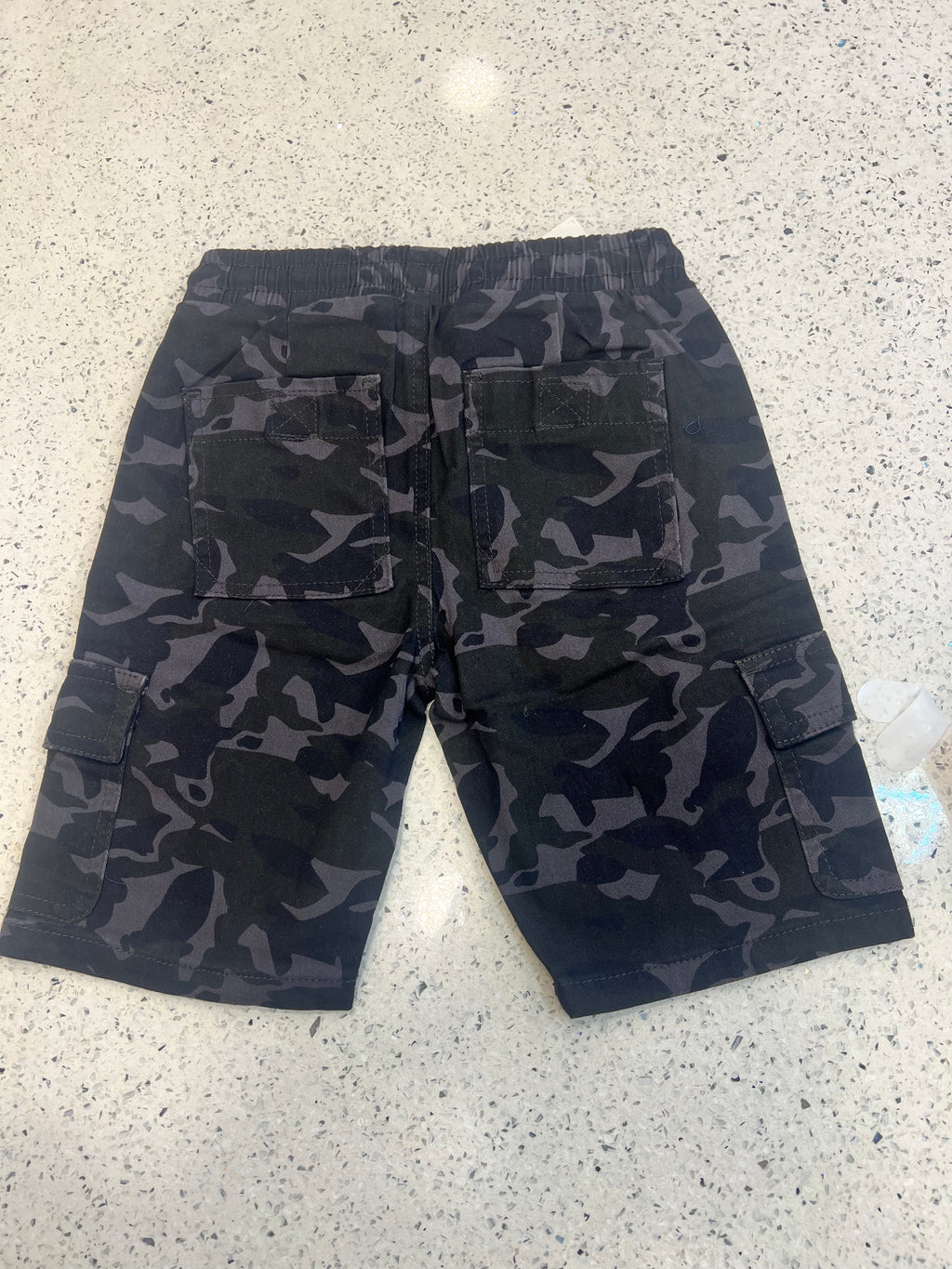Premium Boys Casual Shorts Charcoal Black Camo-C01