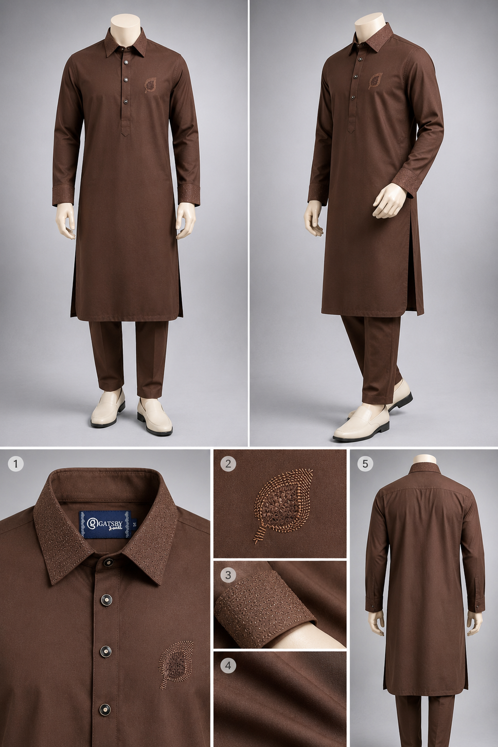 GATSBY Mens Kabli Set KE2602 Coffie