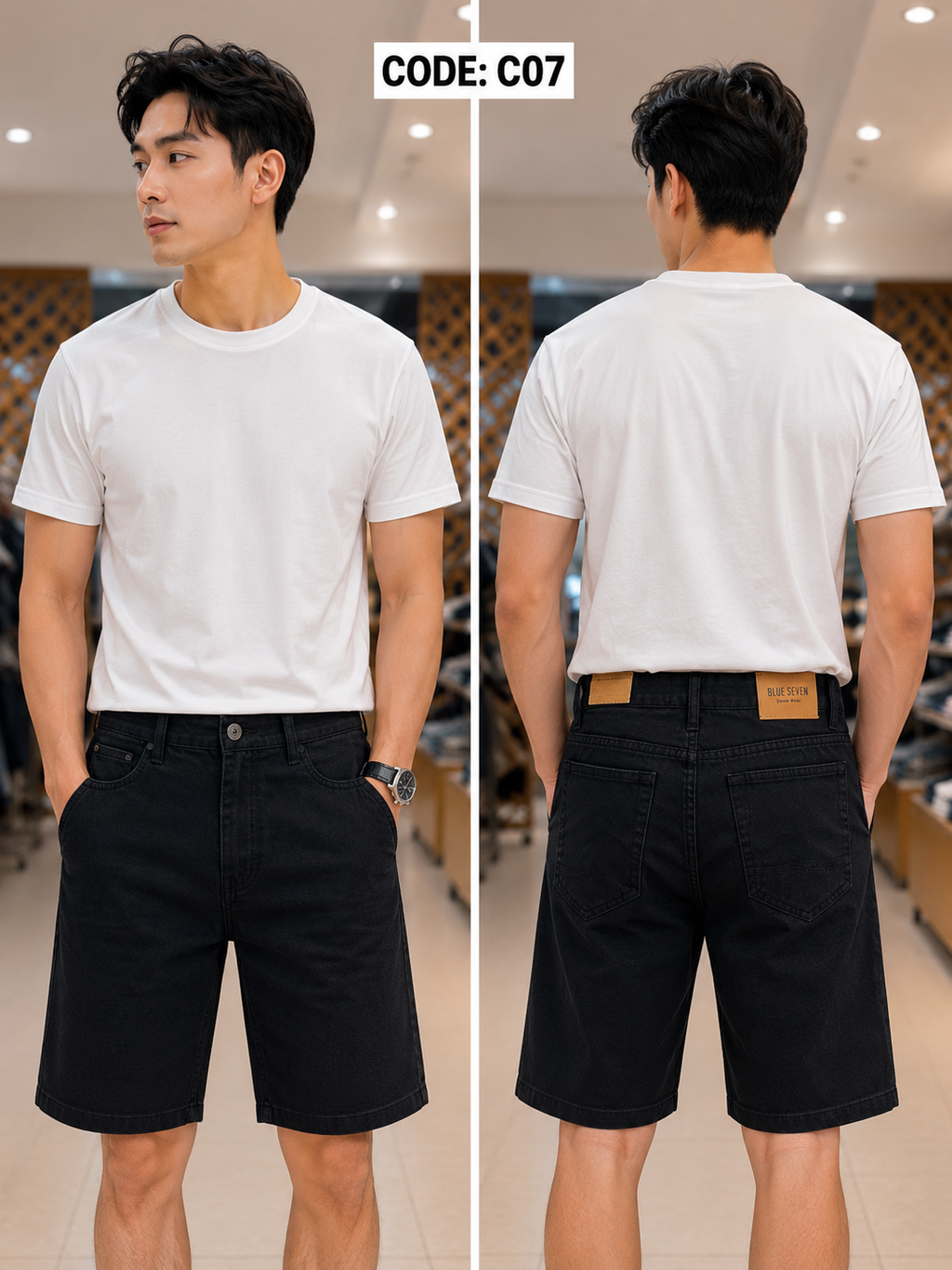 Premium Men's Casual Shorts Black-C07