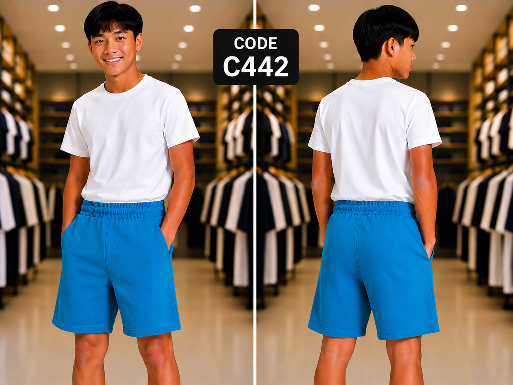 Premium Boys Casual Shorts Turquoise Blue-C442