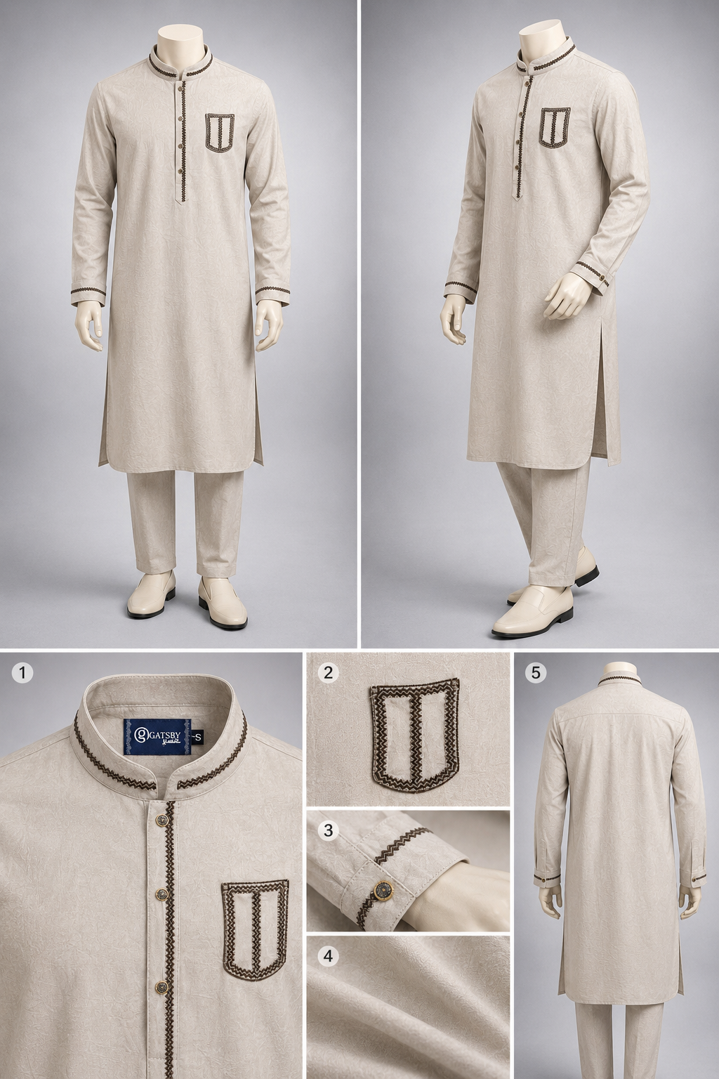 GATSBY Mens Kabli Set KE2601 Cream