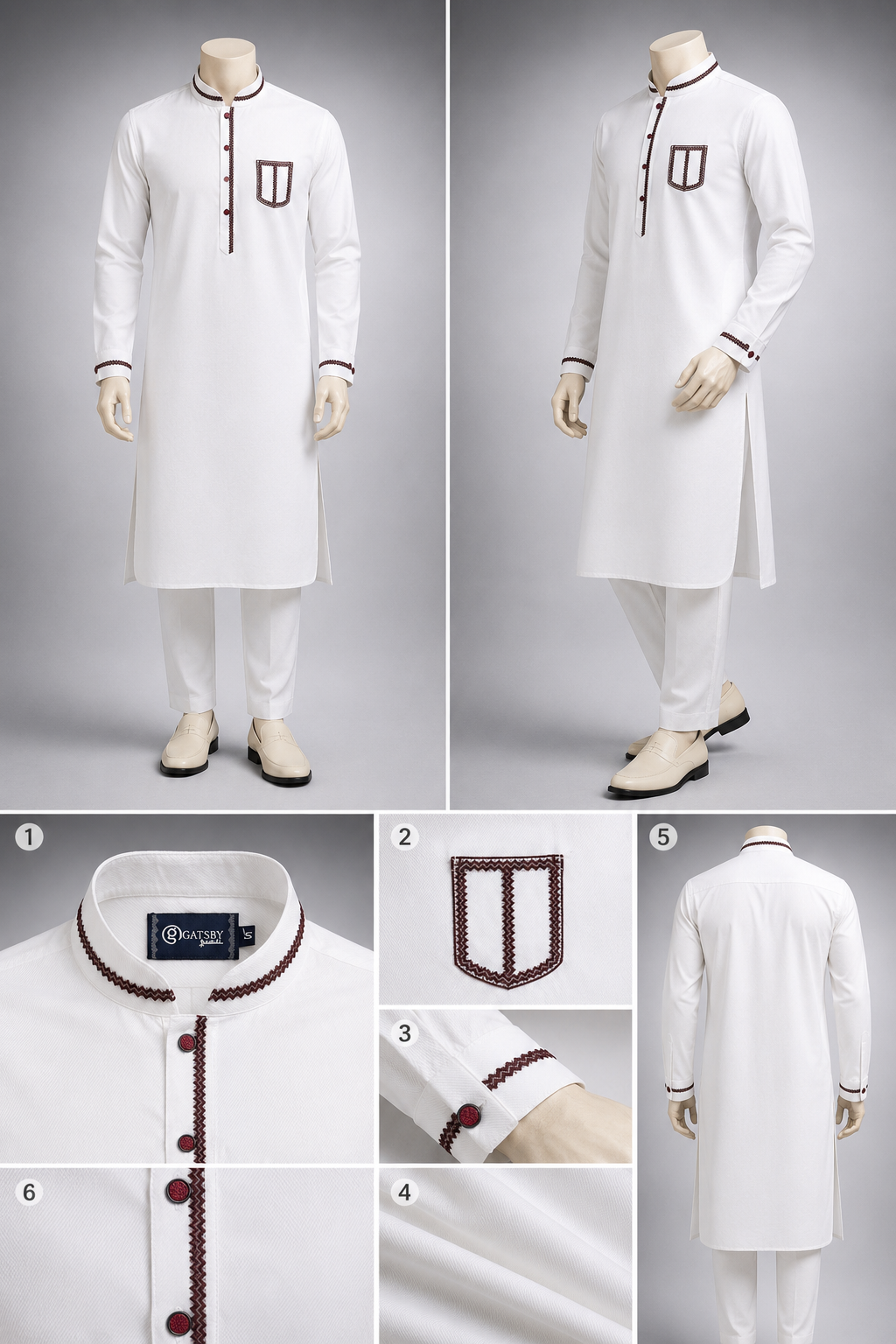 GATSBY Mens Kabli Set KE2601 White