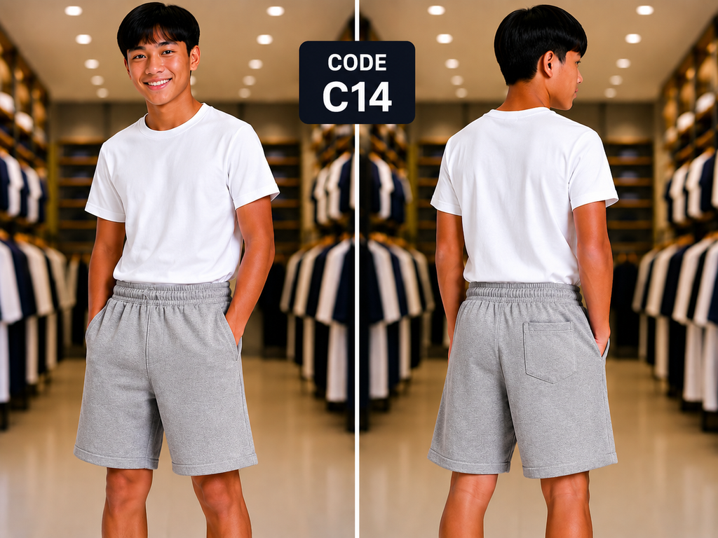 Premium Boys Casual Shorts Light Heather Grey-C14