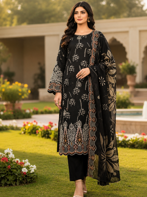 Premium Floral Unready Three Piece-C134