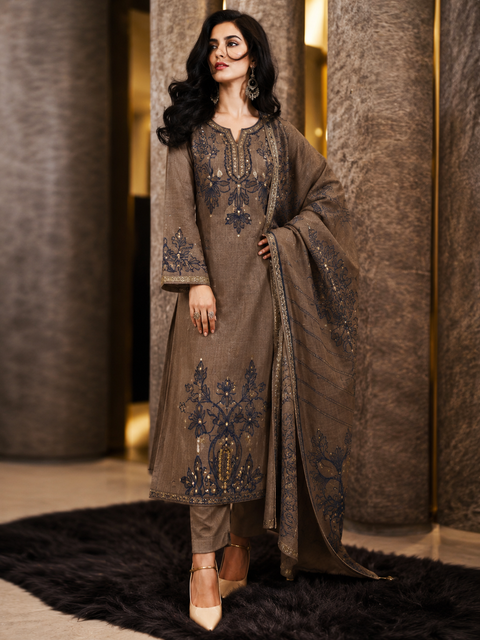 Royal Heritage Embroidered Three Piece-453