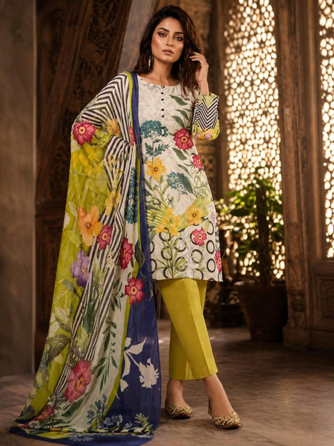 Luxe Botanical Printed Ensemble 3-Piece Set-C459