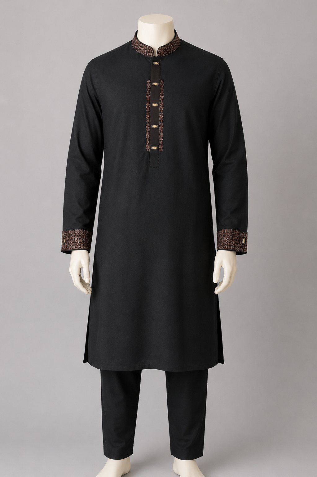 GATSBY Mens Panjabi KE26 Black