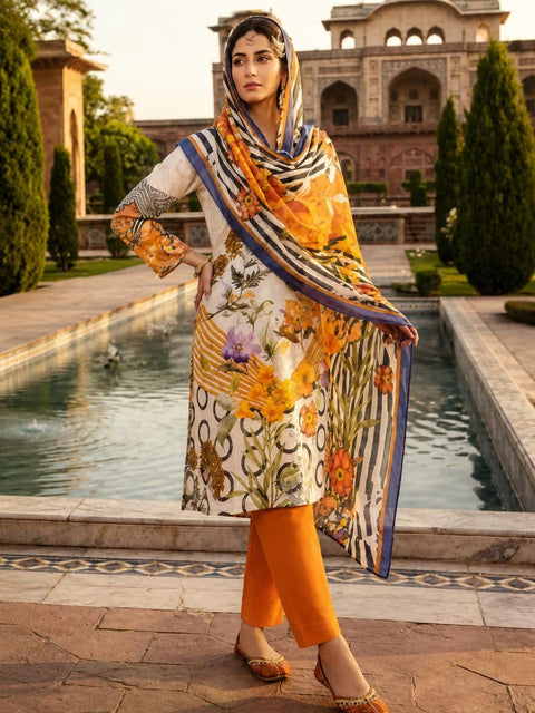Luxe Botanical Printed Ensemble 3-Piece Set-C458