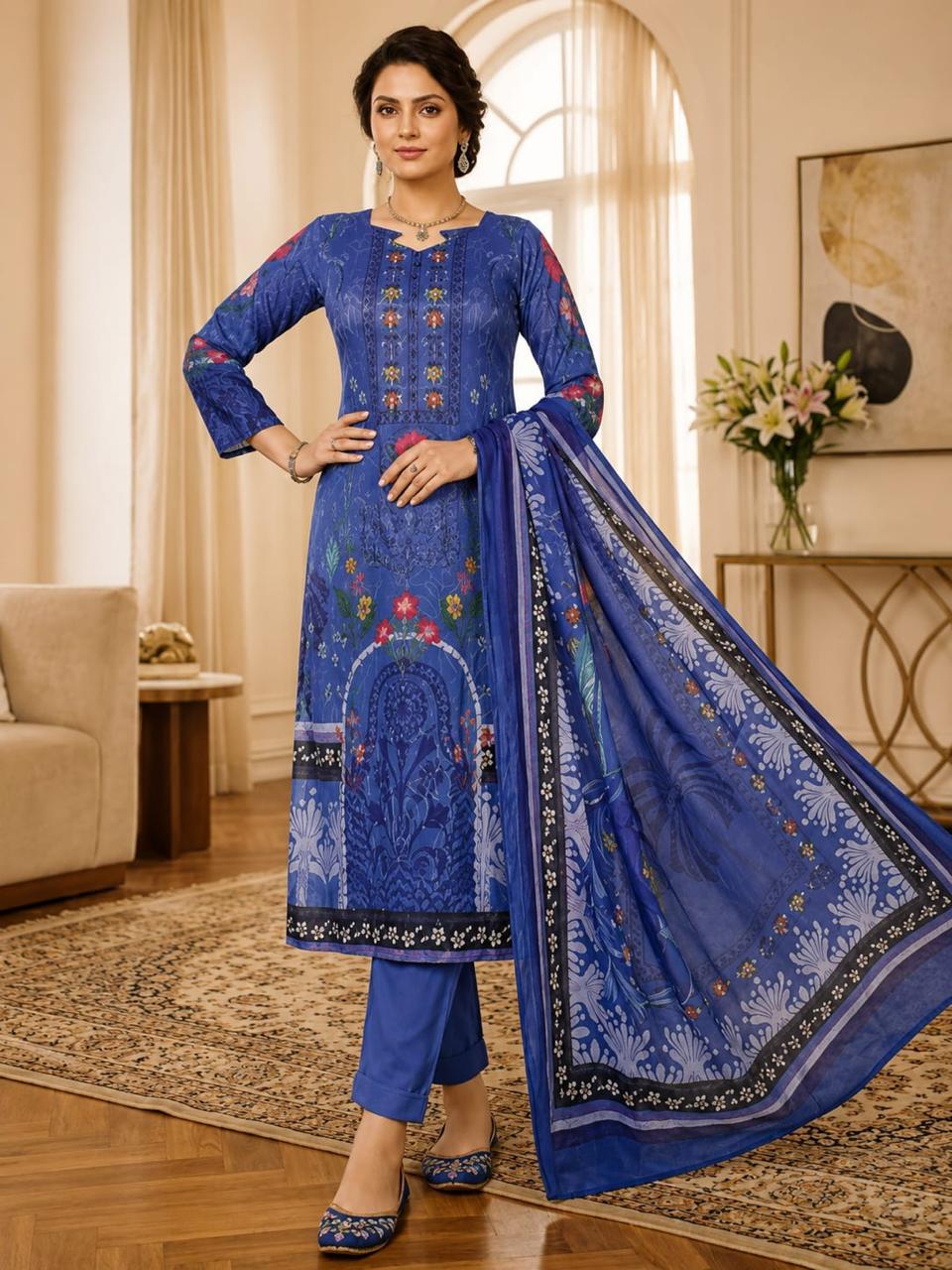 Luxe Botanical Printed Ensemble 3-Piece Set-C461