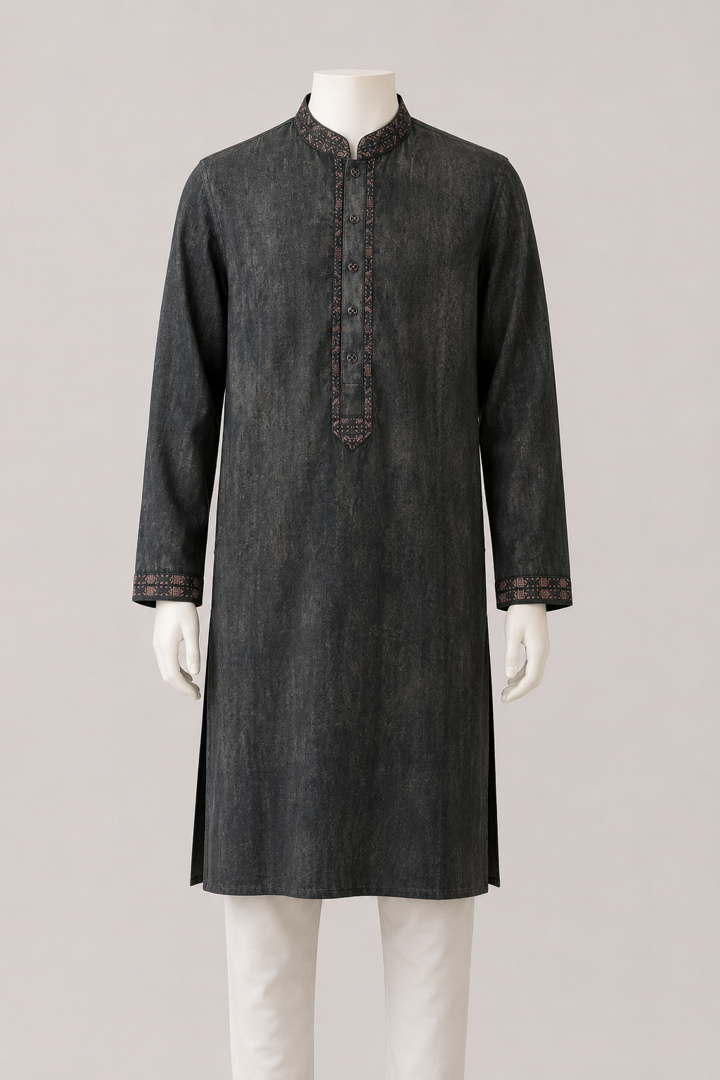 GATSBY Mens Panjabi KE2612 Black