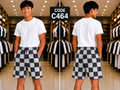 Premium Boys Casual Shorts Mono Checkered-C464
