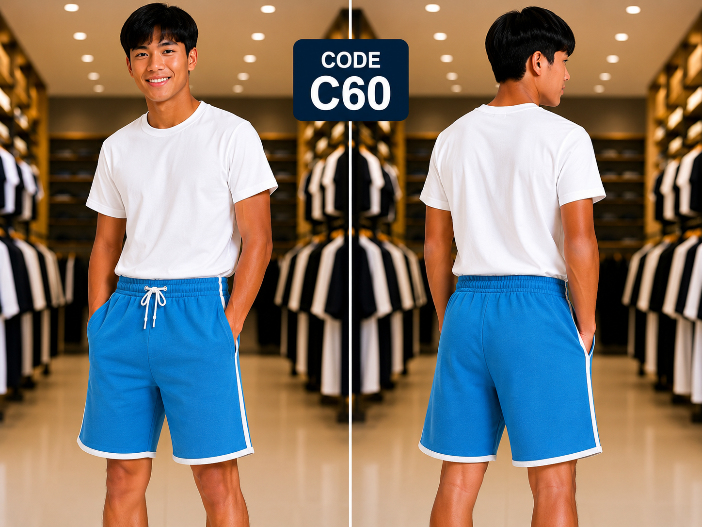 Premium Boys Casual Shorts Sky Blue-C60