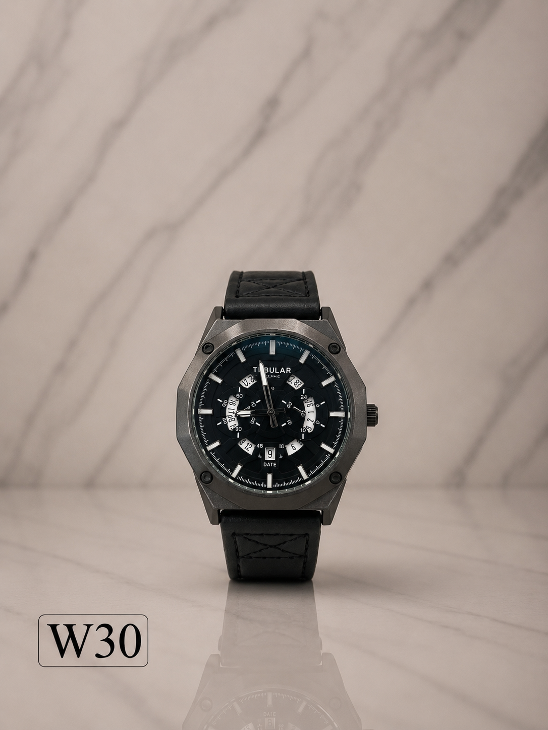TUBULAR Chronograph Leather Strap Watch-W30