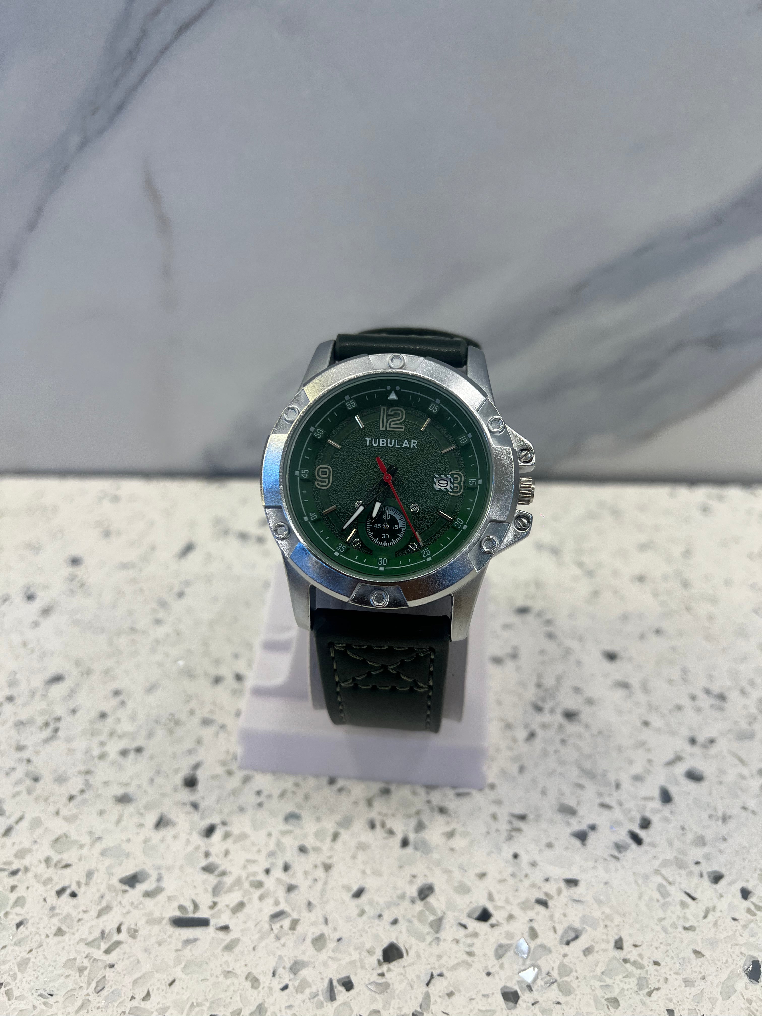 TUBULAR Chronograph Leather Strap Watch-W31