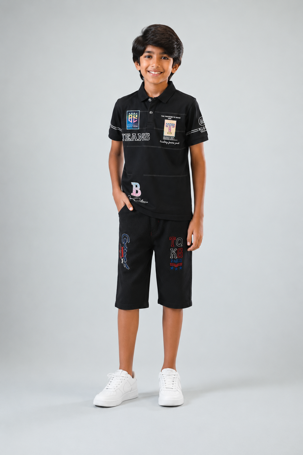 Boys Premium Polo T-Shirt & Shorts Set – Casual Summer Wear.307.