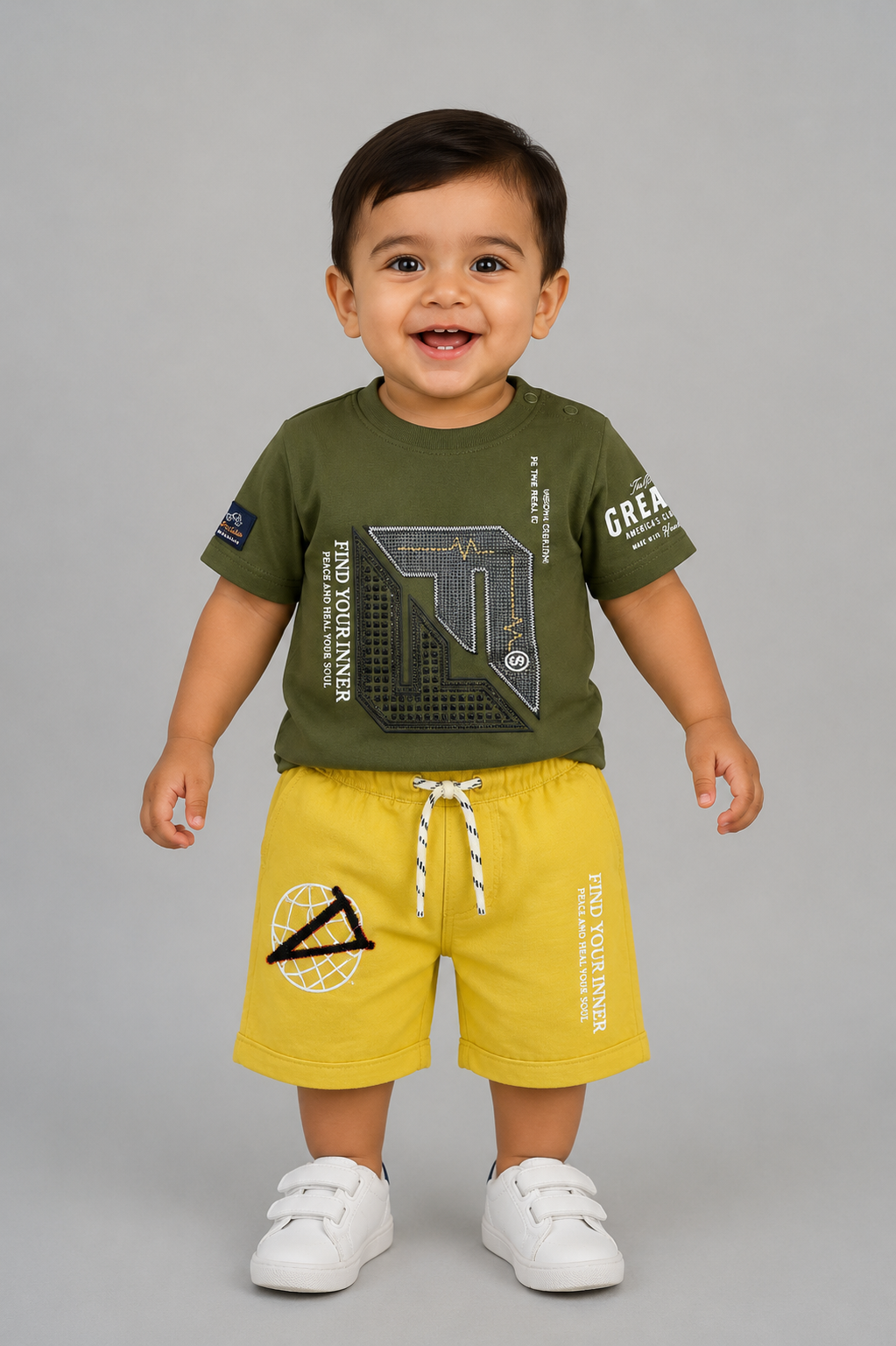 Kids Premium Printed Vest & Shorts Set-367
