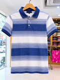 GATSBY Mans Polo T-SHIRT _ Cotton & Silk KE2615 Sky Print