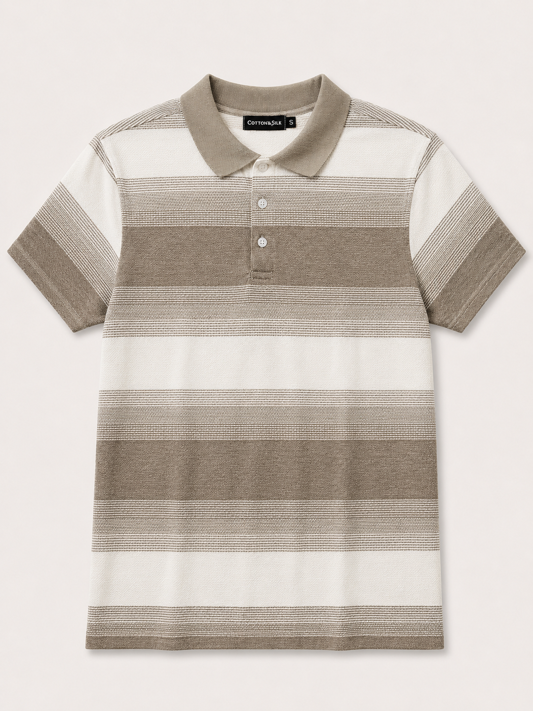 GATSBY Mans Polo T-SHIRT _ Cotton & Silk KE2616 Ash Print