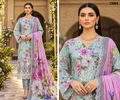 Premium Women's Mint Green & Lavender Floral Printed Three Piece Set – C584