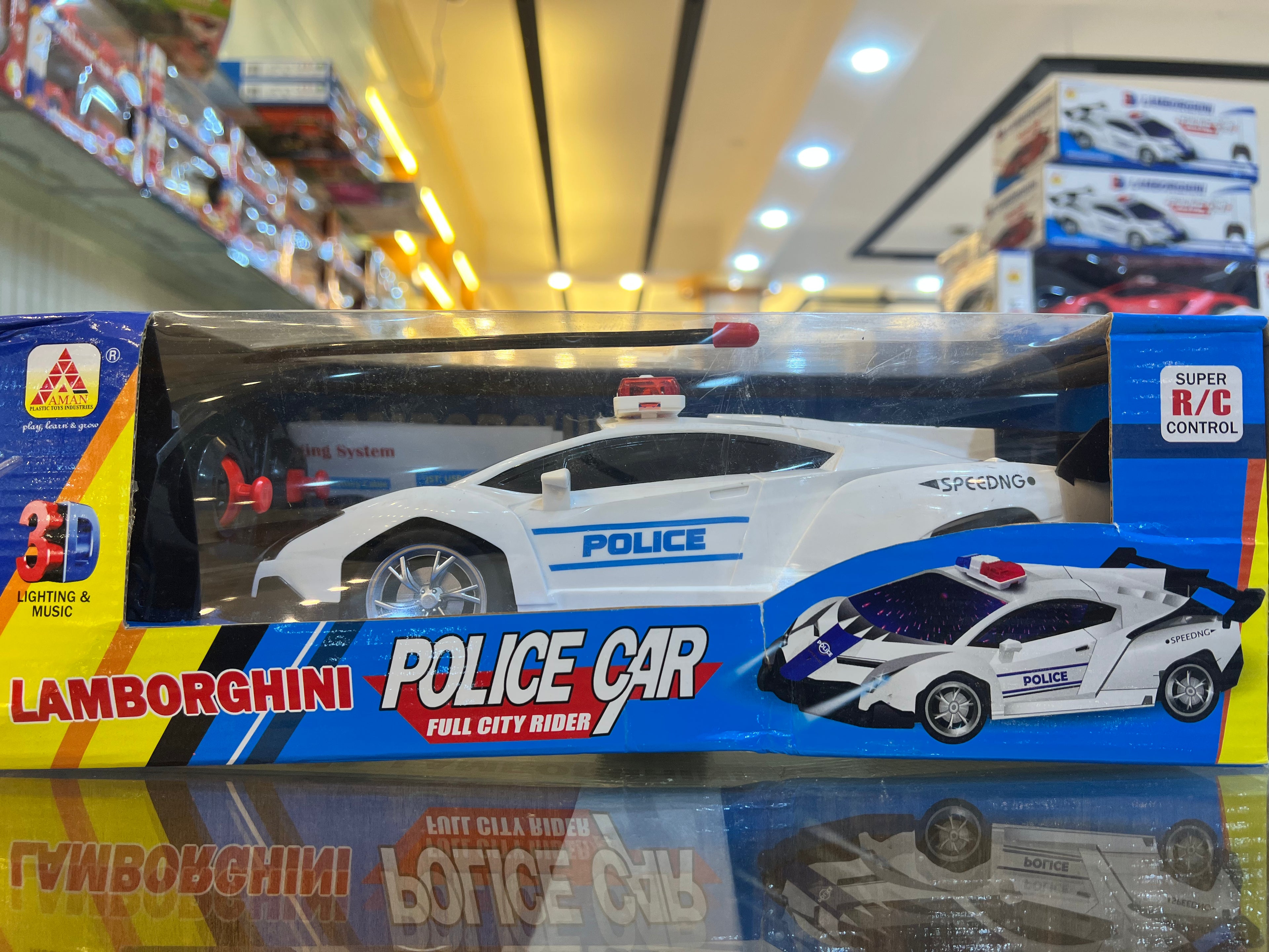3D Lamborghini Police RC Car (Rechargeable, 1:24 Scale)