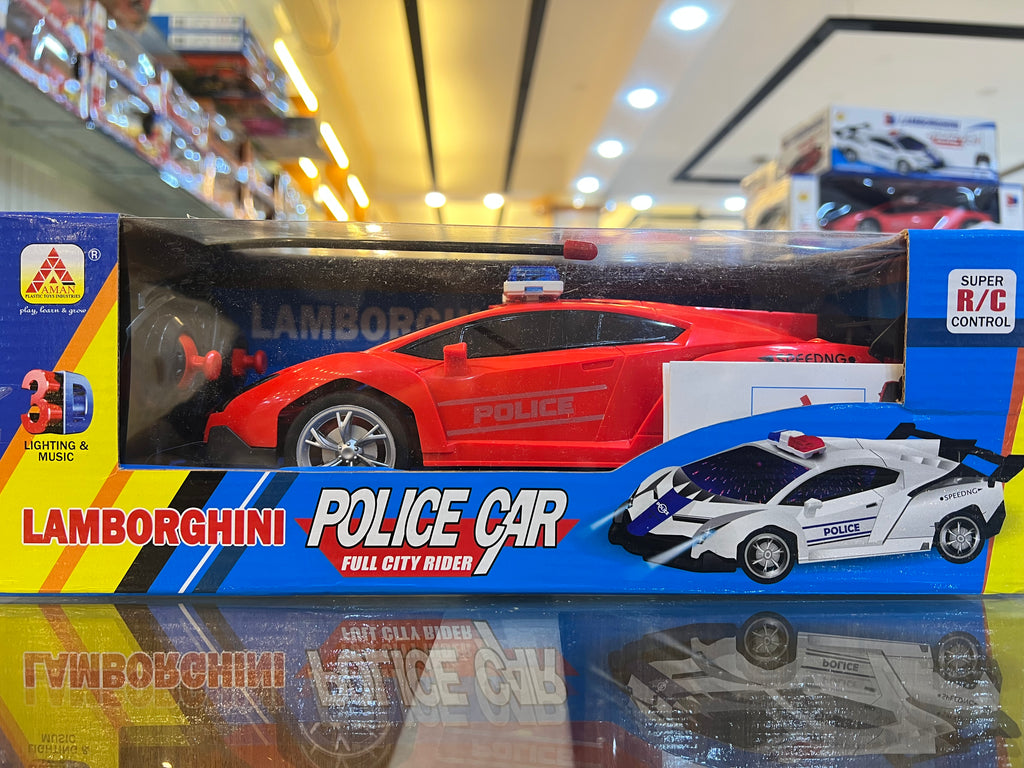 3D Lamborghini Police RC Car (Rechargeable, 1:24 Scale)