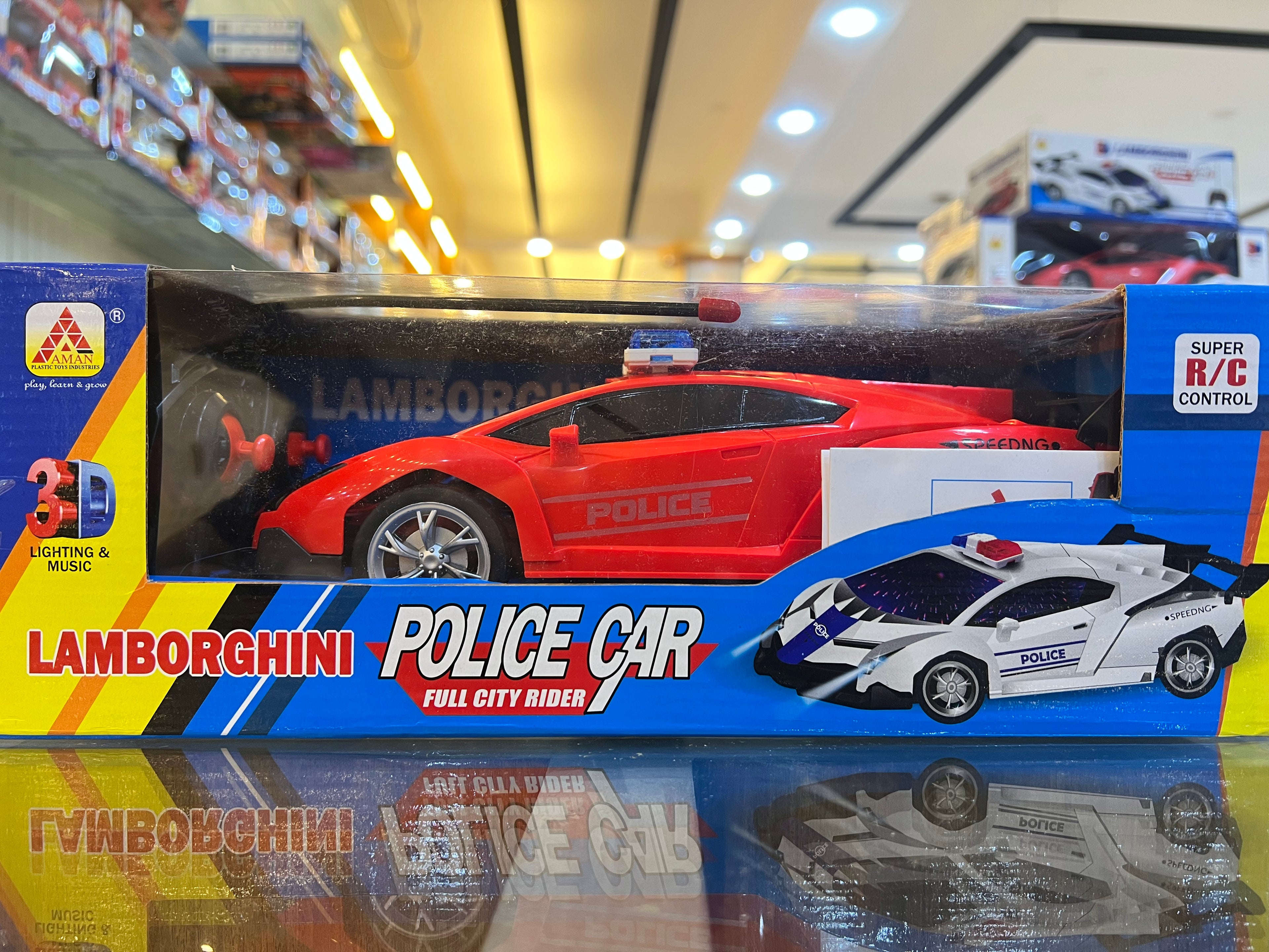 3D Lamborghini Police RC Car (Rechargeable, 1:24 Scale)
