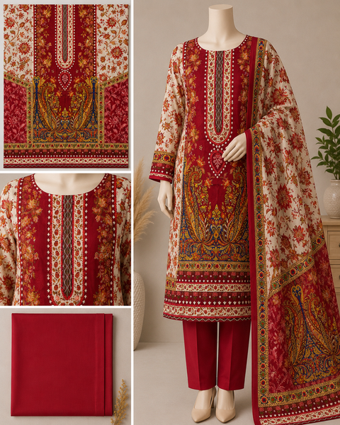 Premium Floral Unready Three Piece-C487