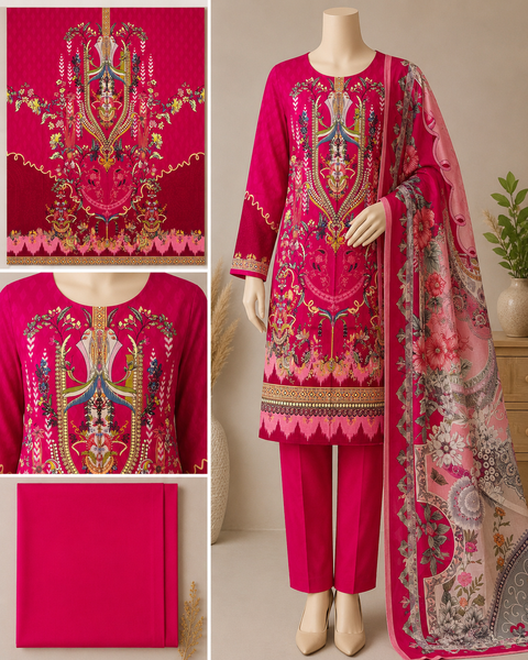 Premium Floral Unready Three Piece-C488