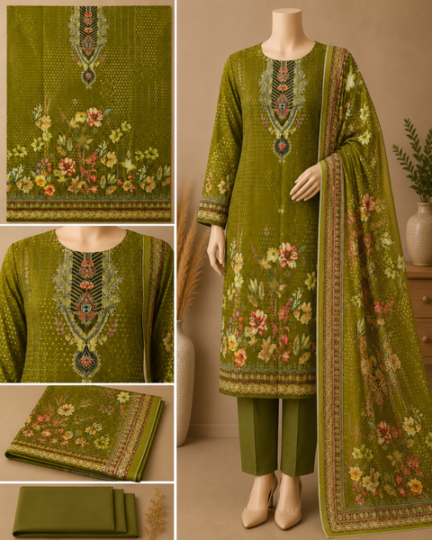 Premium Floral Unready Three Piece-C490