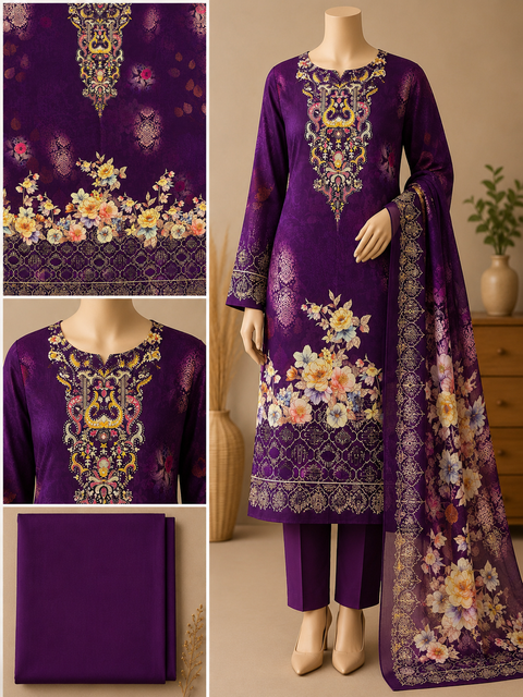 Premium Floral Unready Three Piece-C494
