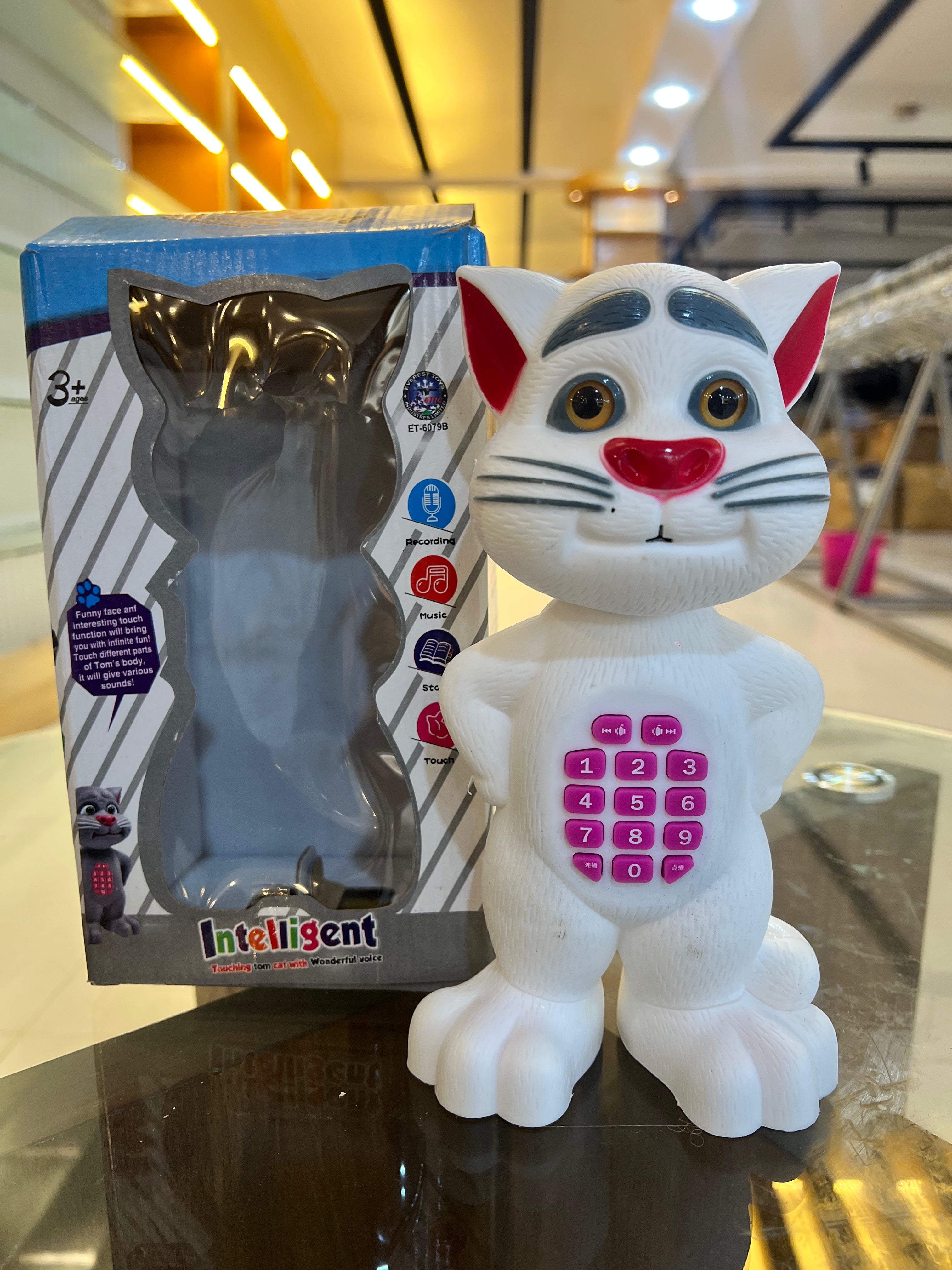 Intelligent Talking Cat Toy with Sound, Music & Keypad