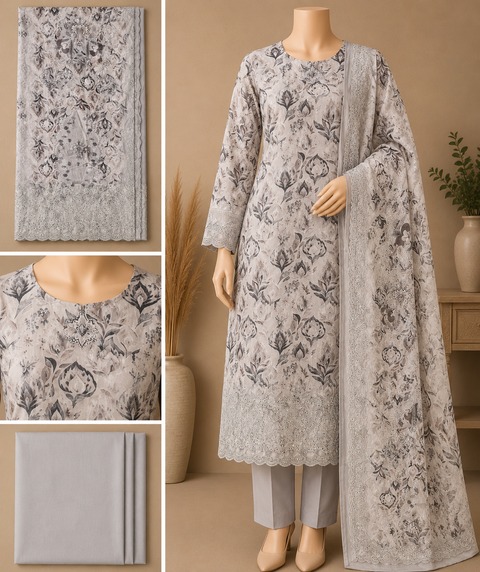 Premium Floral Unready Three Piece-C497