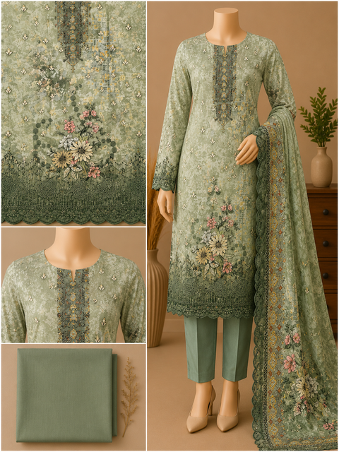 Premium Floral Unready Three Piece-C503