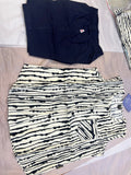 Boy's Girls Abstract Stripe Casual Nima Set & Solid Shorts Set - White/Black