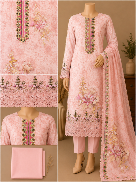 Premium Floral Unready Three Piece-C504