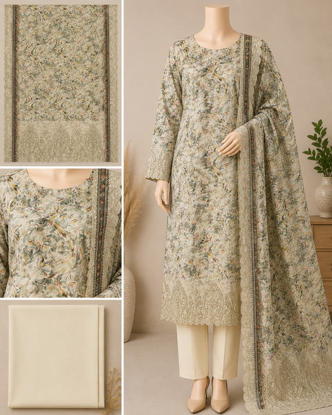 Premium Floral Unready Three Piece-C505