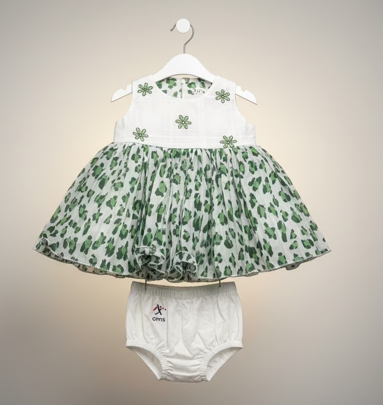 Kids Floral Printed Frock Set with Shorts 0005