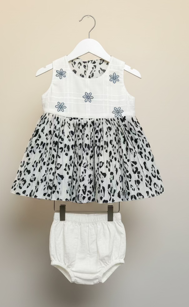 Kids Floral Printed Frock Set with Shorts 0003