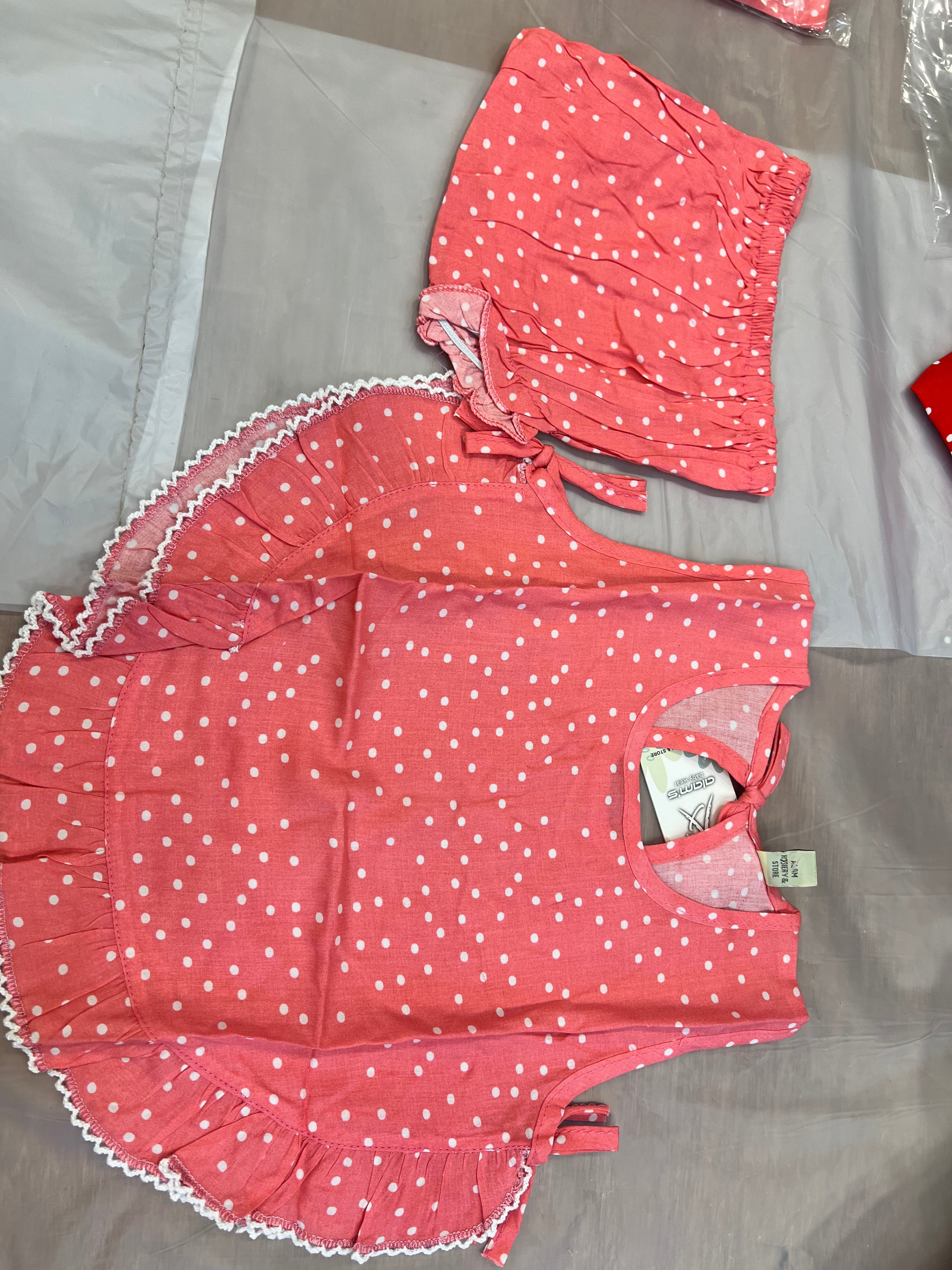 Kids Polka Dot Frock Set 0004