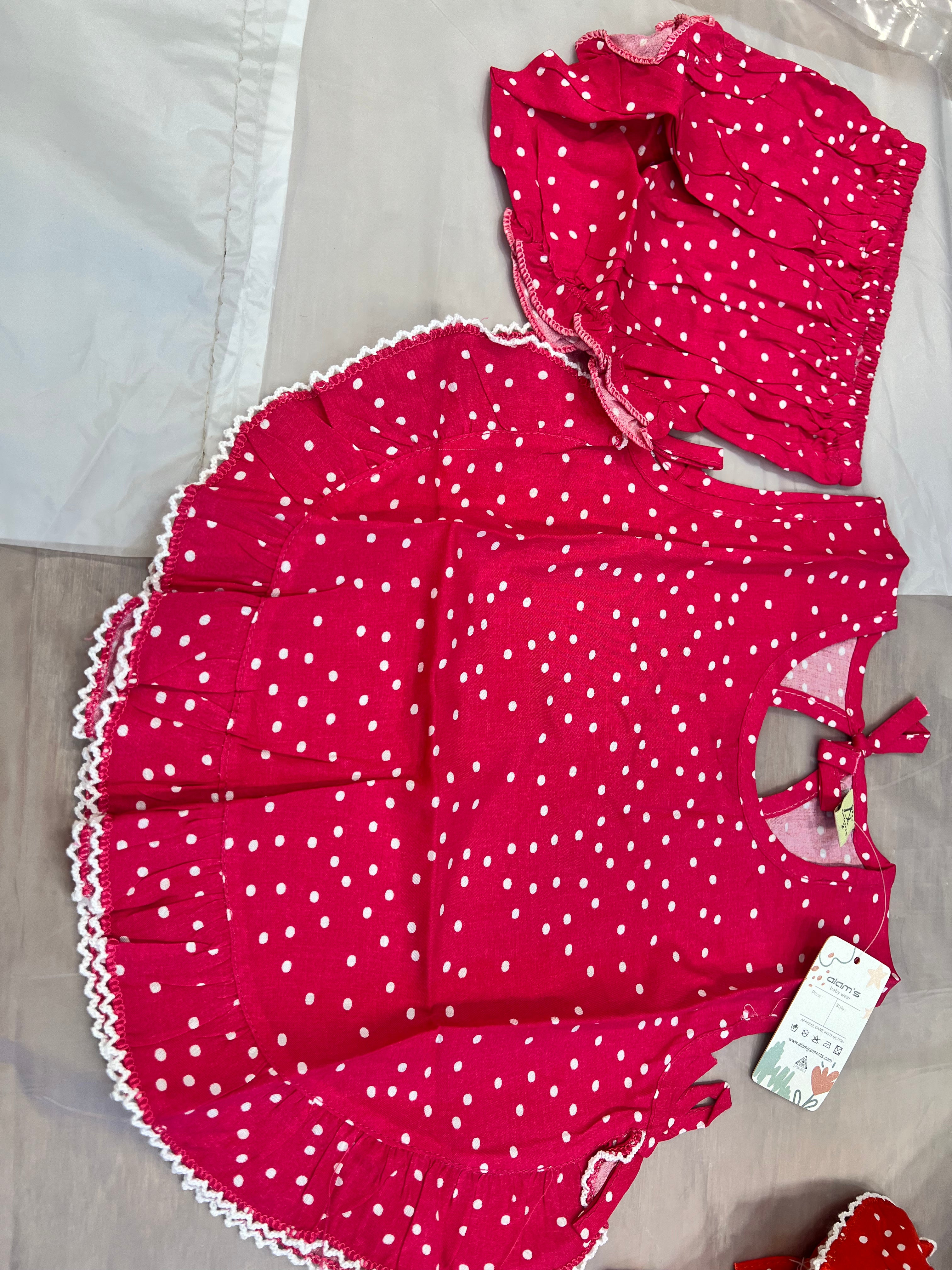 Kids Polka Dot Frock Set 0004