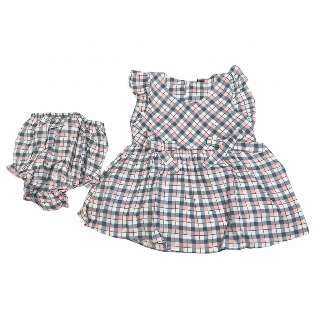 Kids Polka Dot Frill Dress Set 0006