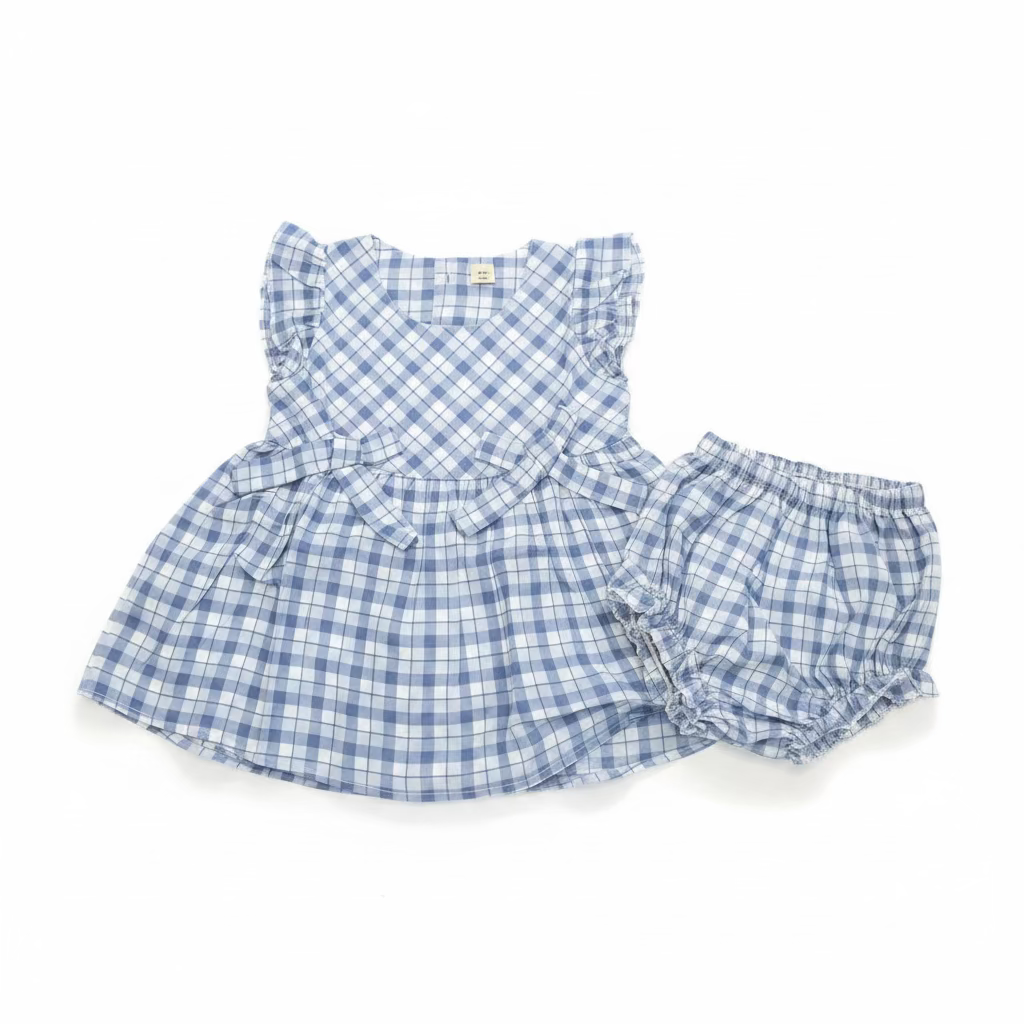 Kids Polka Dot Frill Dress Set 0006