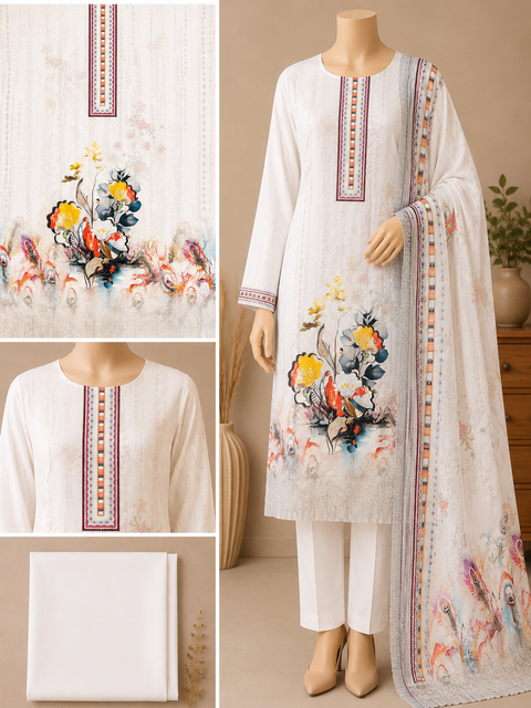 Premium Floral Unready Three Piece-C506