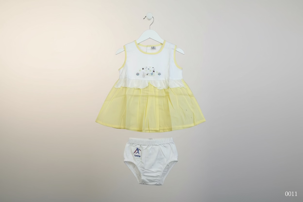 Kids Embroidered Party Dress Set 0011